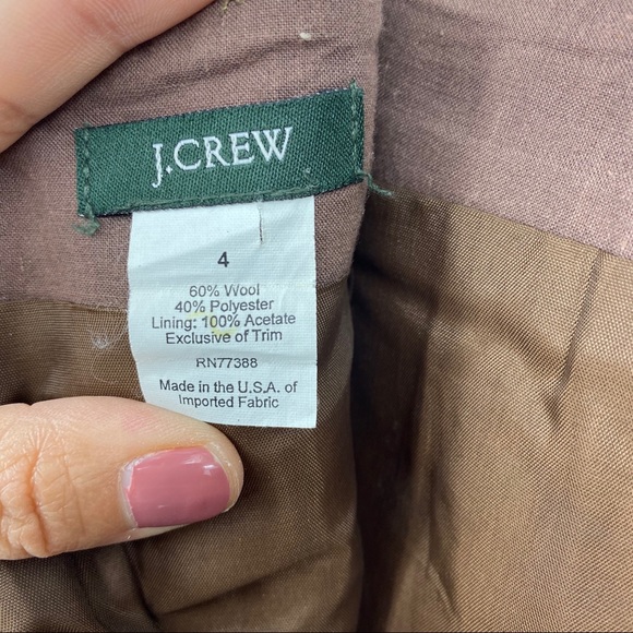 J.Crew Brown Taupe Wool Tweed Pencil Skirt 4 - Picture 5 of 8